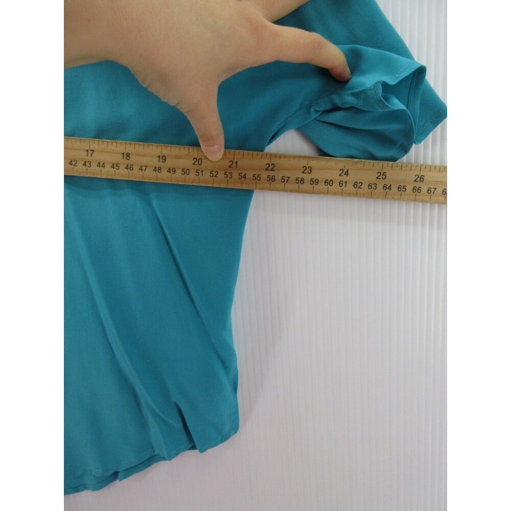 VINTAGE Fenn Wright & Manson Top Medium Large Silk Blouse Cropped * - Picture 7 of 14